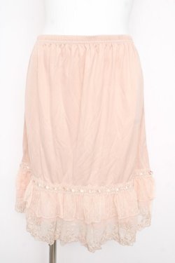 画像1: axes femme / はしごレース使いペチスカート M 淡ピンク Y-26-02-21-181-AX-SK-SZ-ZY
