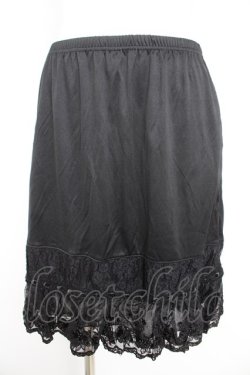 画像1: axes femme / バラ刺繍ペチスカート M 黒 Y-26-02-21-182-AX-SK-SZ-ZY
