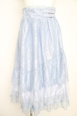 画像1: axes femme / ボリュームフリルレーススカート  サックス Y-26-02-21-184-AX-SK-SZ-ZY