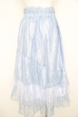 画像2: axes femme / ボリュームフリルレーススカート  サックス Y-26-02-21-184-AX-SK-SZ-ZY