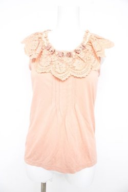 画像1: axes femme / フリル襟タンクトップ M アワピンク Y-26-02-21-018-AX-TO-SZ-ZY