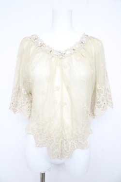 画像1: axes femme / レースケープ風プルオーバー M 生成り Y-26-02-21-020-AX-TO-SZ-ZY