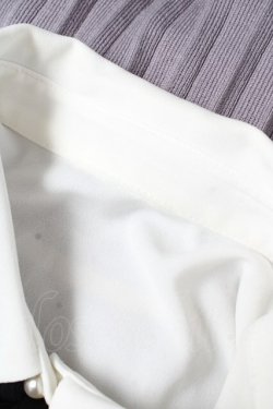 画像3: axes femme POETIQUE / チルデンニットベスト付ブラウス  グレー Y-26-02-21-023-AX-TO-SZ-ZY