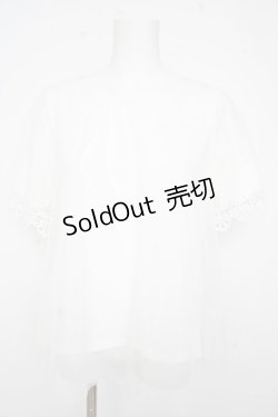 画像1: axes femme / レース重ね袖チュールプルオーバー  白 Y-26-02-21-024-AX-TO-SZ-ZS