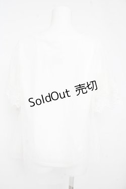 画像2: axes femme / レース重ね袖チュールプルオーバー  白 Y-26-02-21-024-AX-TO-SZ-ZS