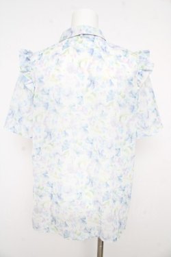 画像2: axes femme / 花柄フリルシアーブラウス  サックス Y-26-02-21-028-AX-BL-SZ-ZY
