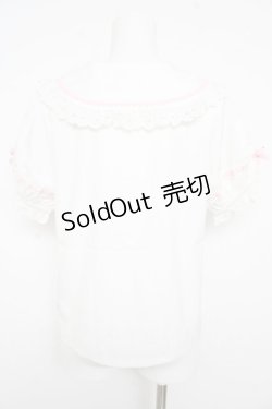 画像2: axes femme kawaii / 梯子レース半袖ブラウス  白 Y-26-02-21-029-AX-BL-SZ-ZS