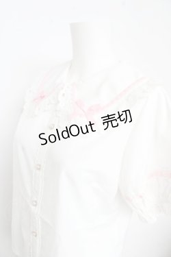 画像3: axes femme kawaii / 梯子レース半袖ブラウス  白 Y-26-02-21-029-AX-BL-SZ-ZS