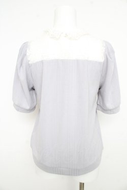 画像2: axes femme / パールレース襟ヨーク切替プルオーバー  グレー Y-26-02-21-031-AX-TO-SZ-ZY