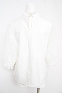 画像2: axes femme POETIQUE / ビックリボンスタンド襟ブラウス  白 Y-26-02-21-033-AX-BL-SZ-ZY