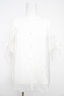 画像1: axes femme POETIQUE / 【タグ付き】レイヤードデザインシアーブラウス  白 Y-26-02-21-036-AX-BL-SZ-ZY