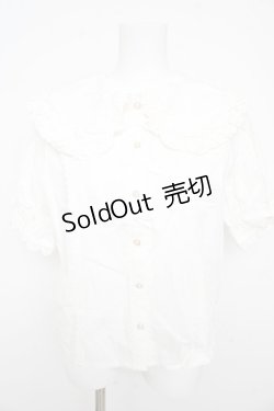 画像1: axes femme kawaii / 半袖丸襟コットンブラウス  白 Y-26-02-21-038-AX-BL-SZ-ZY