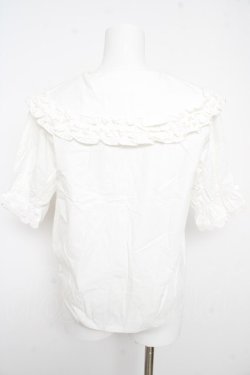 画像2: axes femme kawaii / 半袖丸襟コットンブラウス  白 Y-26-02-21-038-AX-BL-SZ-ZY
