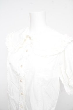 画像3: axes femme kawaii / 半袖丸襟コットンブラウス  白 Y-26-02-21-038-AX-BL-SZ-ZY