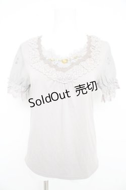 画像1: axes femme / デザイン袖半袖インナーPO M グレー Y-26-02-21-041-AX-TO-SZ-ZY