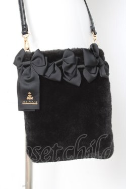 画像1: m petit by misako / NINA'S ファーショルダーバッグ  黒 Y-26-02-23-031-LO-BG-SZ-ZY