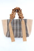 axes femme / チェック切替ハンドトート  ベージュ Y-26-02-23-035-AX-BG-SZ-ZY