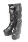 YOSUKE / 厚底ストレッチブーツ LL 黒 Y-26-02-23-039-PU-SH-SZ-ZY