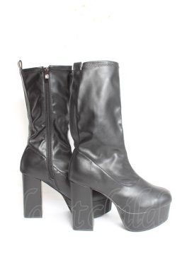 画像4: YOSUKE / 厚底ストレッチブーツ LL 黒 Y-26-02-23-039-PU-SH-SZ-ZY