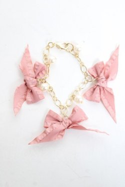 画像1: m petit by misako / リボンブレスレット  ピンク Y-26-02-23-006-LO-AC-SZ-ZY