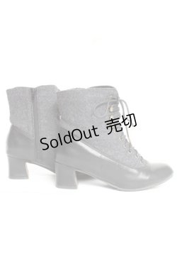 画像4: an another angelus / 細レースアップツイードコンビブーツ M グレー Y-26-02-23-043-CA-SH-SZ-ZY