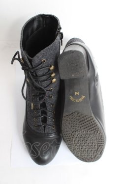 画像5: an another angelus / 細レースアップツイードコンビブーツ M グレー Y-26-02-23-043-CA-SH-SZ-ZY