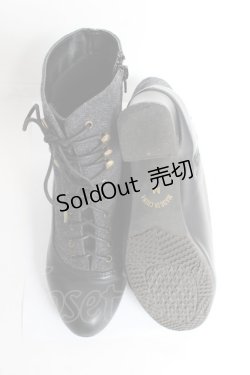 画像5: an another angelus / 細レースアップツイードコンビブーツ M グレー Y-26-02-23-043-CA-SH-SZ-ZY