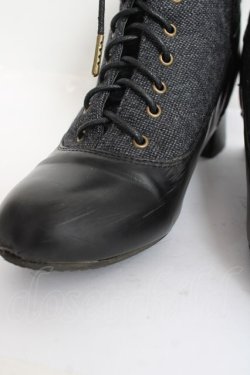 画像6: an another angelus / 細レースアップツイードコンビブーツ M グレー Y-26-02-23-043-CA-SH-SZ-ZY