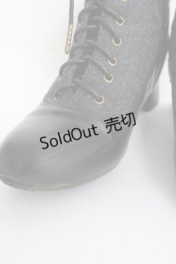 画像6: an another angelus / 細レースアップツイードコンビブーツ M グレー Y-26-02-23-043-CA-SH-SZ-ZY