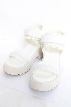 画像1: Fi.n.t / レース使いクロススニーカーサンダル M 白 Y-26-02-23-045-CA-SH-SZ-ZY