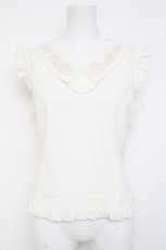画像1: axes femme / パール付薔薇刺繍ノースリブラウス F 生成り Y-26-02-23-053-AX-BL-SZ-ZS (1)