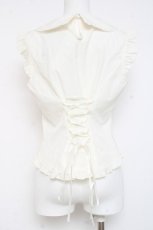 画像2: axes femme / パール付薔薇刺繍ノースリブラウス F 生成り Y-26-02-23-053-AX-BL-SZ-ZS (2)