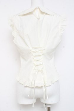 画像2: axes femme / パール付薔薇刺繍ノースリブラウス F 生成り Y-26-02-23-053-AX-BL-SZ-ZY