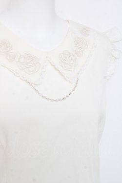 画像3: axes femme / パール付薔薇刺繍ノースリブラウス F 生成り Y-26-02-23-053-AX-BL-SZ-ZY