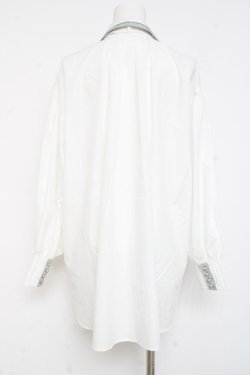 画像2: axes femme / バイカラーリボンシャツ  白 Y-26-02-23-054-AX-BL-SZ-ZY