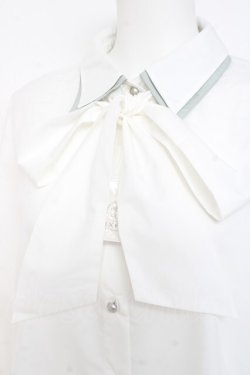 画像3: axes femme / バイカラーリボンシャツ  白 Y-26-02-23-054-AX-BL-SZ-ZY