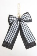 ｍ petit by misako / ギンガムチェックリボンバッグチャーム  黒 Y-26-02-23-009-LO-ZA-SZ-ZY