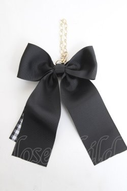 画像2: ｍ petit by misako / ギンガムチェックリボンバッグチャーム  黒 Y-26-02-23-009-LO-ZA-SZ-ZY