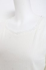 画像4: axes femme / 花刺繍チュール袖七分袖プルオーバー F オフシロ Y-26-02-23-058-AX-TO-IG-ZI (4)