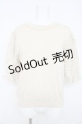 axes femme / レーススリーブ半袖ニット  ベージュ Y-26-02-23-061-AX-TO-IG-ZY