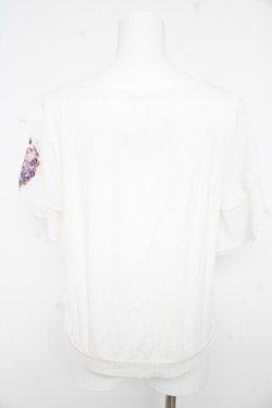 画像2: axes femme / 袖花刺繍リブプルオーバー M シロ Y-26-02-23-062-AX-TO-IG-ZY