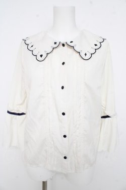 画像1: axes femme POETIQUE / トランプ刺繍ブラウス  生成り Y-26-02-23-066-AX-BL-SZ-ZY