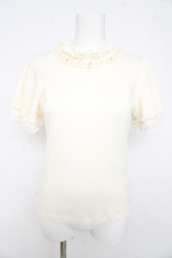 画像1: axes femme / プチスタンドリブプルオーバー M オフシロ Y-26-02-23-068-AX-TO-IG-ZY