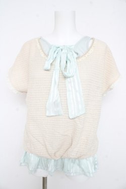 画像1: axes femme / ホルター付きアンサンブルプルオーバー Ｍ ベージュ＊サックス Y-26-02-23-073-AX-TO-IG-ZY