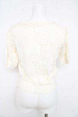 画像2: axes femme / ローズ透かしカーディガン  オフシロ Y-26-02-23-075-AX-TO-IG-ZY