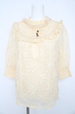 画像1: axes femme / アンティーク風レーストップス F アイボリー Y-26-02-23-077-AX-TO-IG-ZI (1)