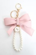 m petit by misako / パールリボンチャーム  ピンク Y-26-02-23-012-LO-ZA-SZ-ZY