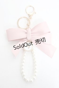 画像1: m petit by misako / パールリボンチャーム  ピンク Y-26-02-23-012-LO-ZA-SZ-ZT636-F005