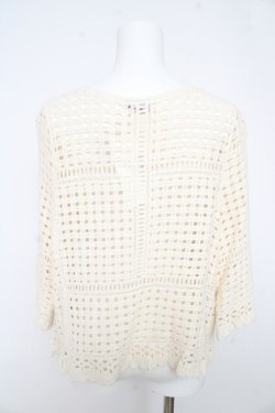 画像2: axes femme / ブロック透かしカーディガン  アイボリー Y-26-02-23-080-AX-TO-IG-ZY