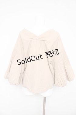 画像2: axes femme / 消しプリーツボリューム袖ブラウス M ベージュ Y-26-02-23-081-AX-BL-IG-ZT495